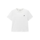 Women's Cropped T-Shirt with Cartoon Embroidery